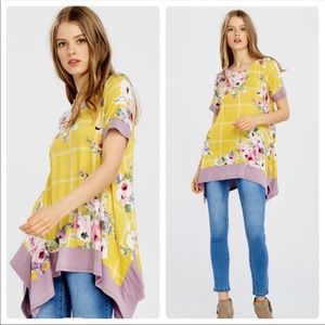 Gorgeous Canary Yellow and Floral Top
